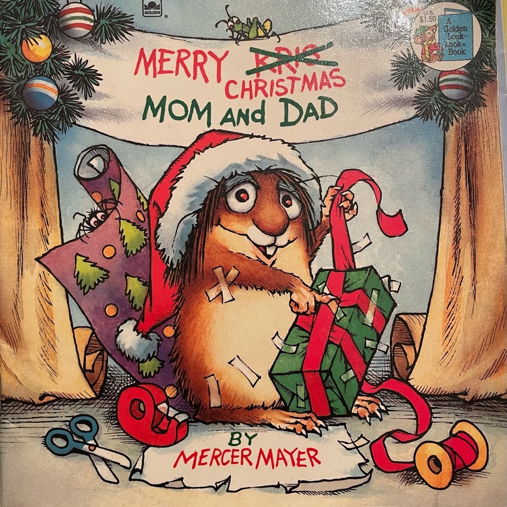 Vintage 1982 Merry Christmas Mom And Dad Childrens Book